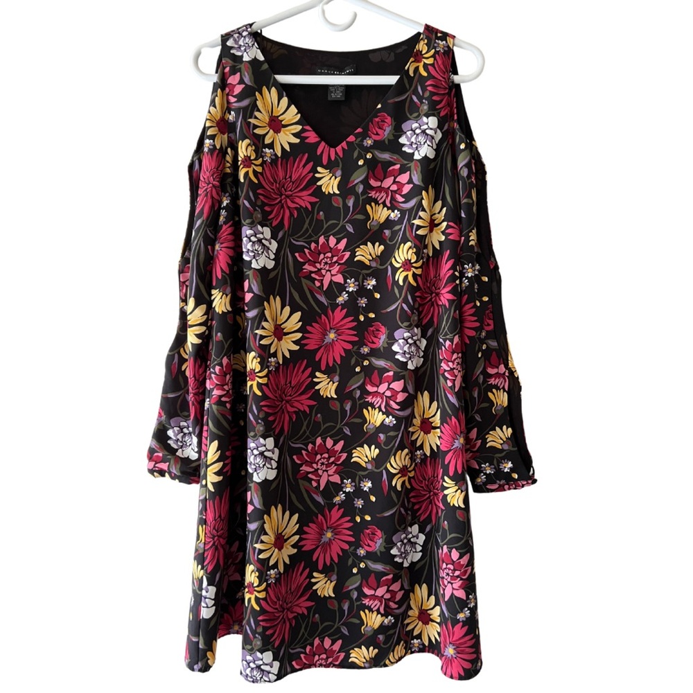 Grace Elements Black Floral Long Sleeve Shift Dress